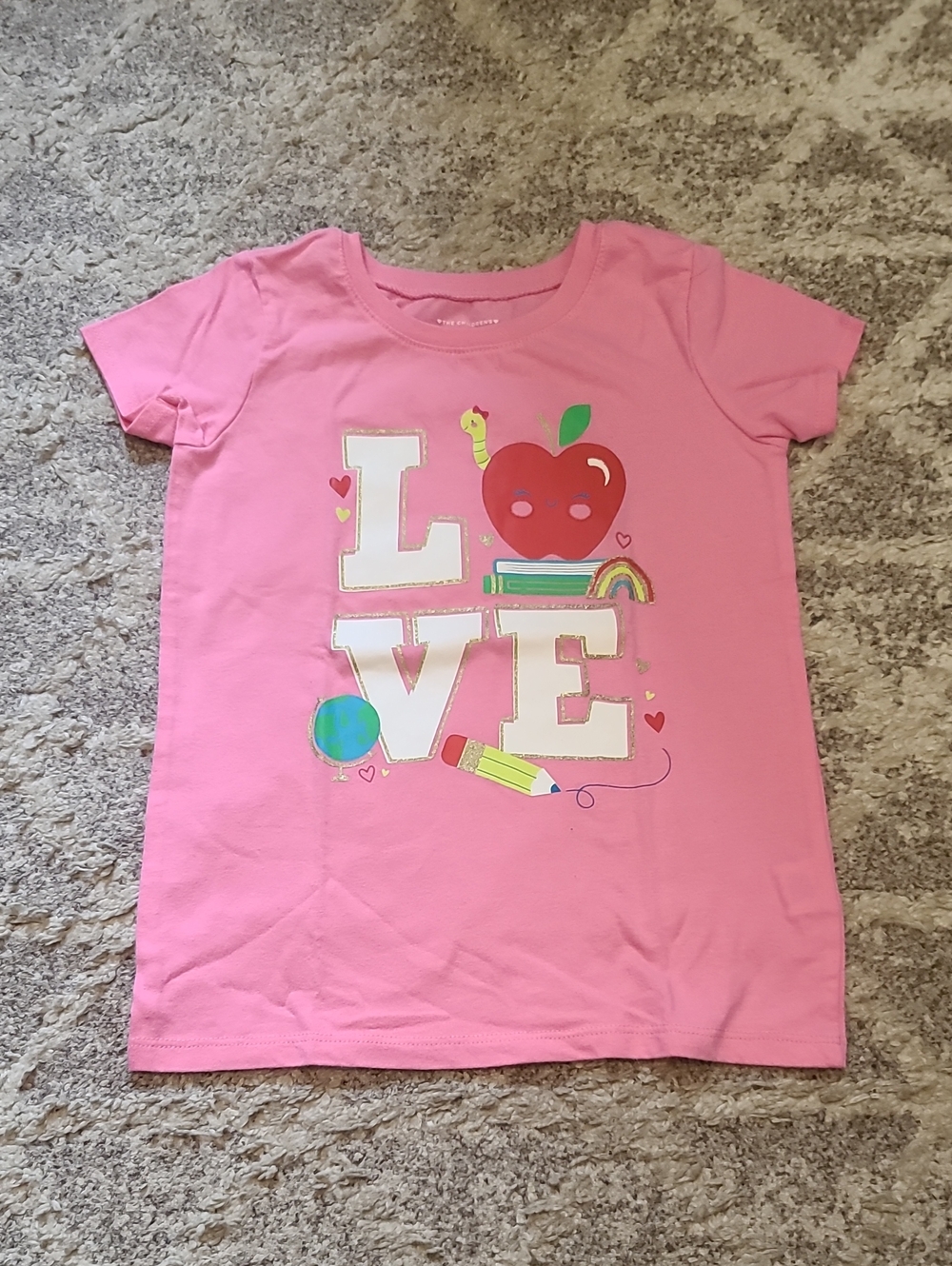 10 for $25 - The Children's Place Girls 6T Pink "LOVE" Short Sleeve T-Shirt